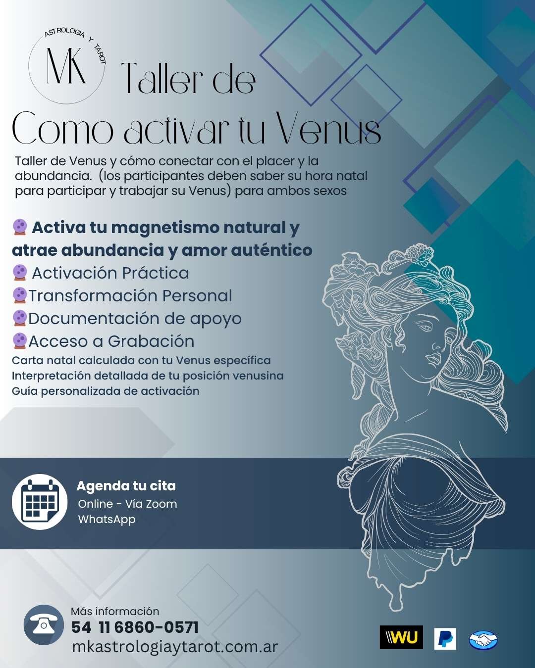 Taller de Venus, Como activar y conocer el placer a través de tu carta natal